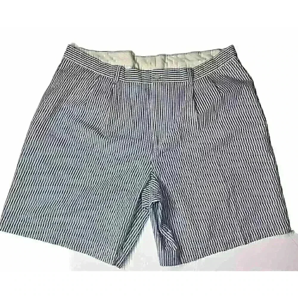 Brooks Brothers 346 Men's Blue and White Seersucker‎ Shorts Size 42